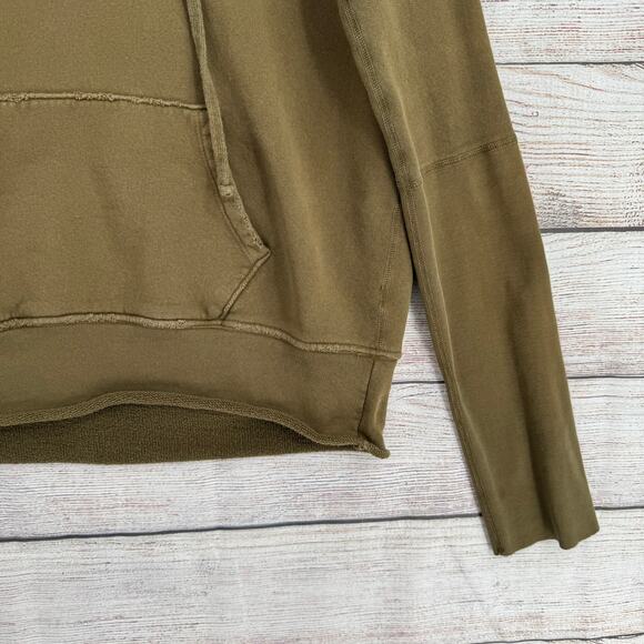 Nili Lotan Split Neck Hoodie Sweatshirt Womens Large Oversized Green - Picture 6 of 12